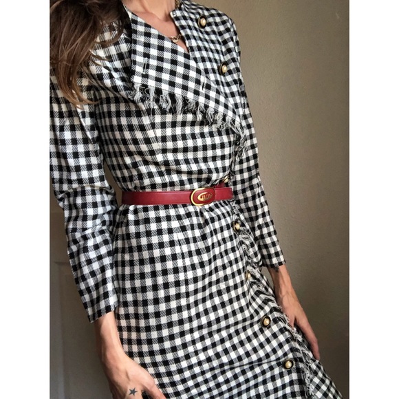 Vintage houndstooth button front dress - Picture 7 of 8